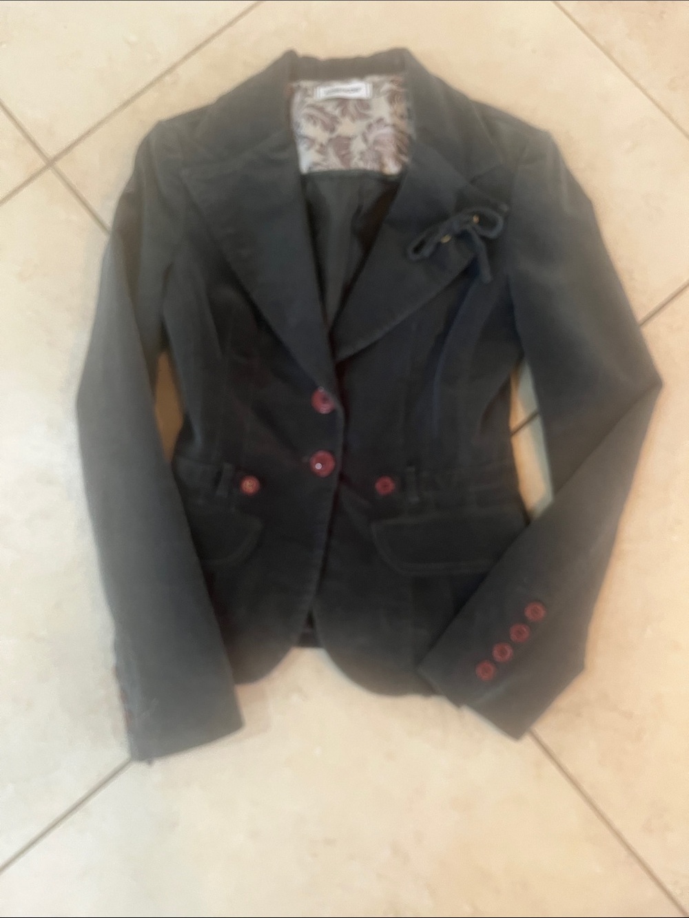 KOR@KOR Vintage Y2K Tailored Dark Green Blazer with Button Accents